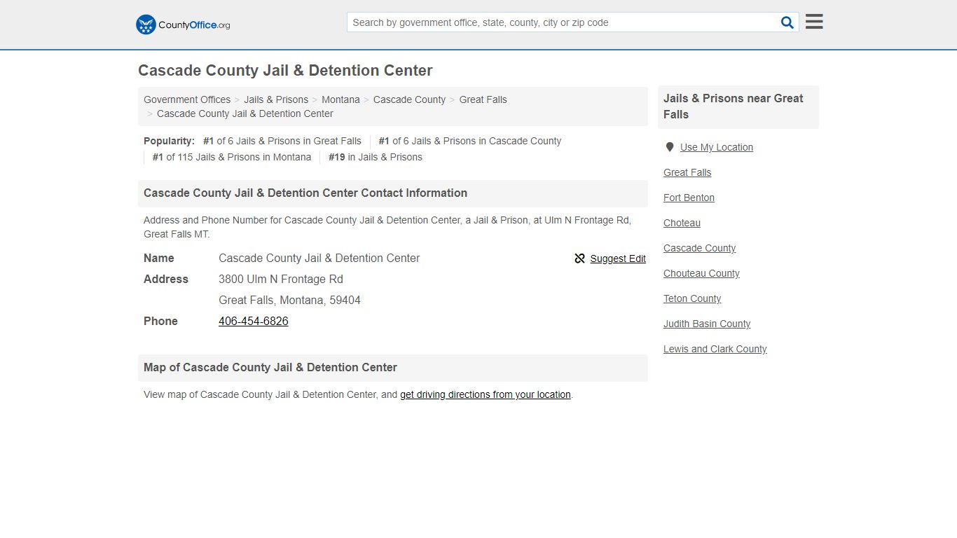 Cascade County Jail & Detention Center - Great Falls, MT ...